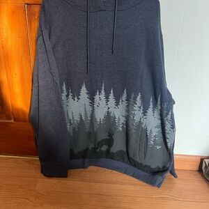 Men's Navy Forest Scene Hoodie